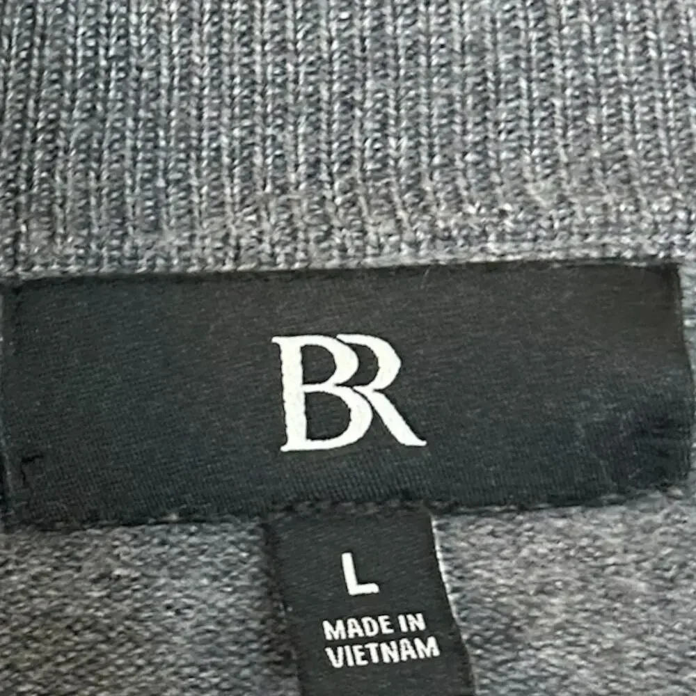 Banana Republic Italian Merino Wool Half Zip Sweater Gray Large